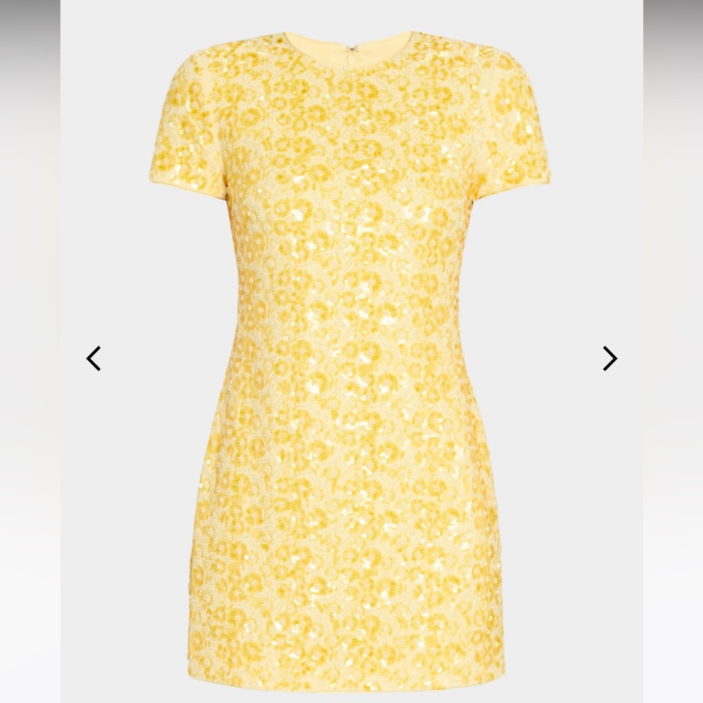 Elegant Yellow Sequin Mini Dress